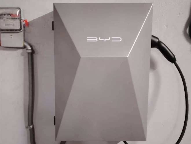 Electric vehicle charging station installed at a property